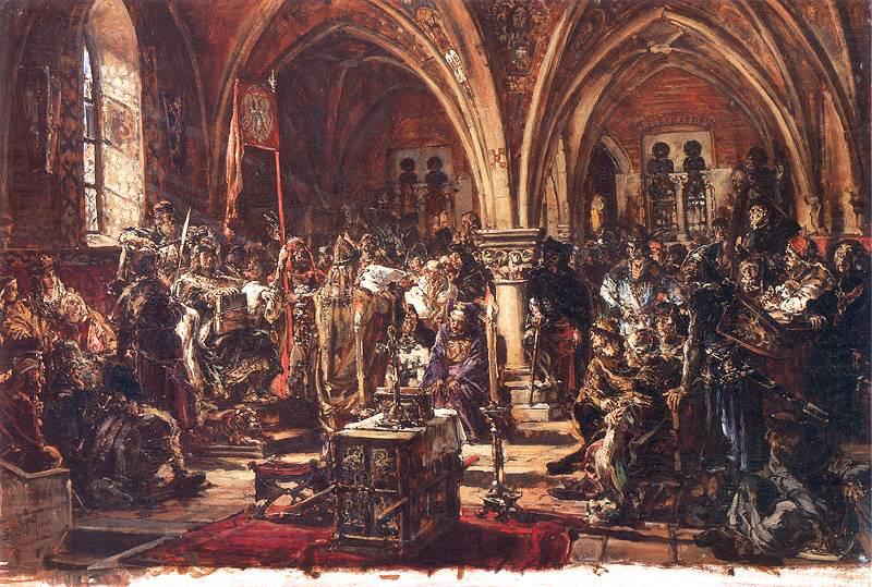 The First Sejm in leczyca. Recording of laws. A.D. 1182., Jan Matejko